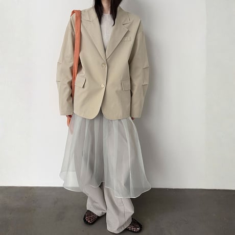 pleated waist tulle half skirt　MA1912