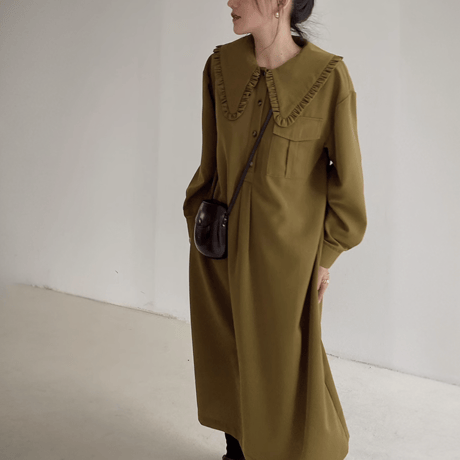ruffle collar long dress　MA1462