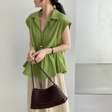 skipper peplum sleeveless blouse　MA1969
