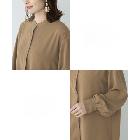 side-slit puff sleeve shirt dress　MA1642
