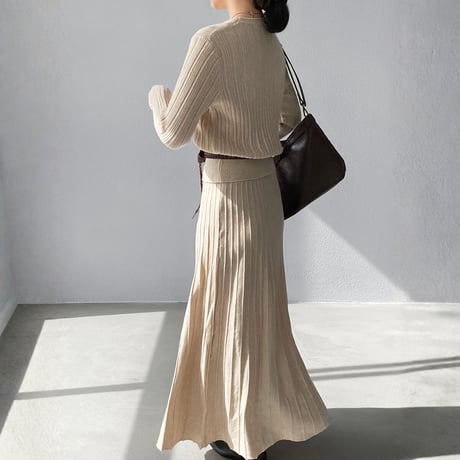 slimming rib knit two-piece set　MA1699