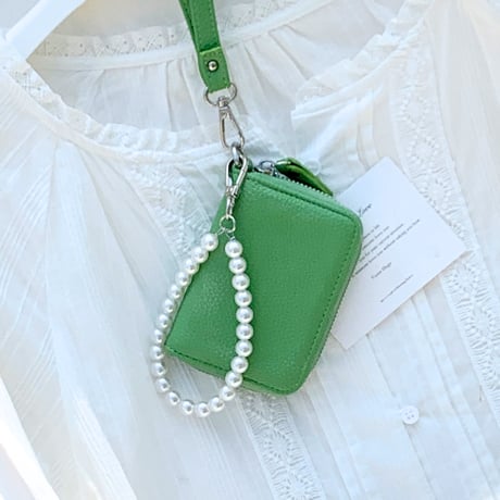 pearl charm zip mini wallet　MA1902