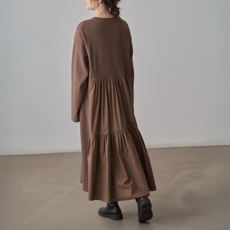 gathered maxi dress　MA1403