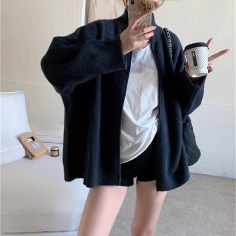 stand zip knit jacket　MA1755