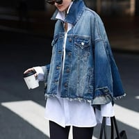 relaxed cut-off denim jacket　MA1748