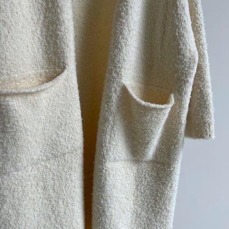 soft boucle long knit cardigan　MA1705