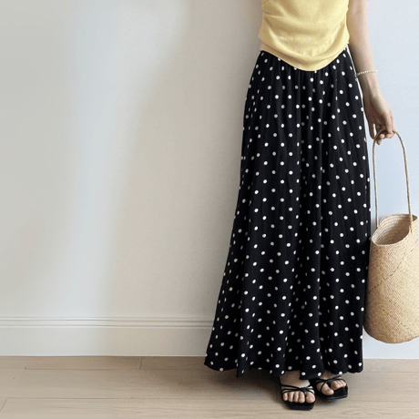 polka dot flare skirt　MA1545