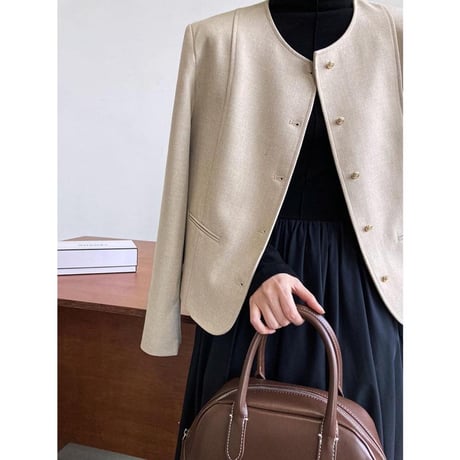 round neck collarless jacket　MA1154