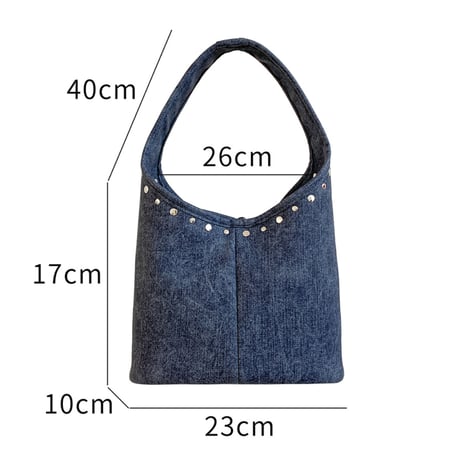 line studded one handle bag　MA1898