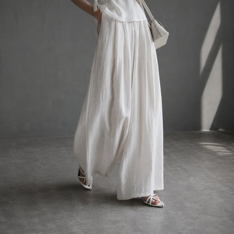 summer high waist drape wide pants/2color　MA2037