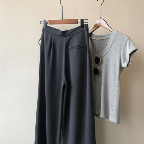 ribbon waist wide pants　MA1575