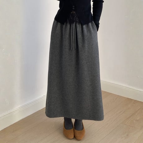 soft fleece a-line slit skirt　MA1729
