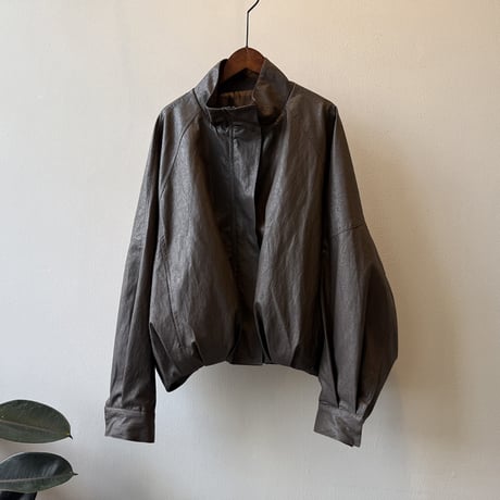 faux leather raglan jacket　MA1692