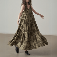 flower print sleeveless dress　MA1410