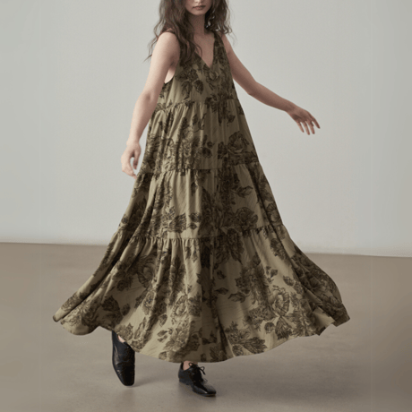 flower print sleeveless dress　MA1410