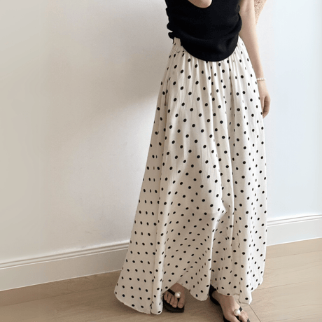 polka dot flare skirt　MA1545
