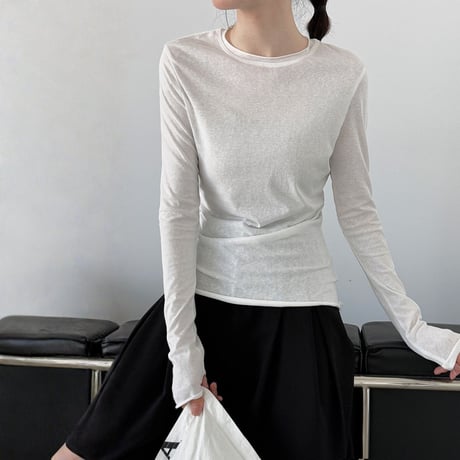 roll hem slim fit long sleeve tee　MA1867