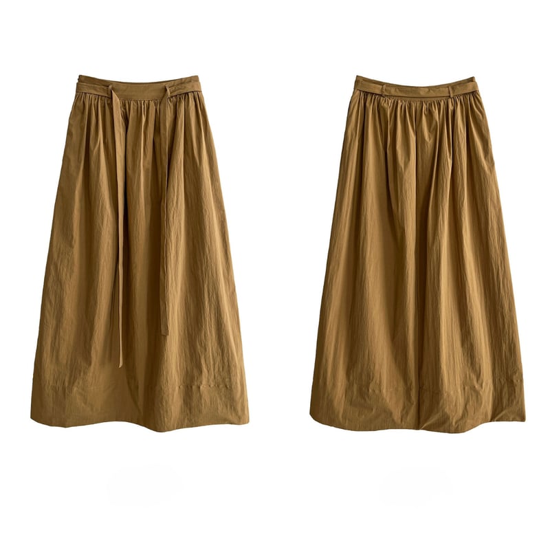 ribbon belt gather flare skirt MA1909 | MaiA