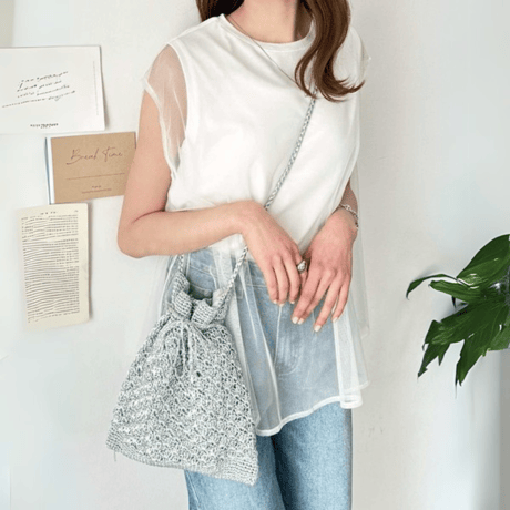 sheer layered frenchsleeve top　MA1568