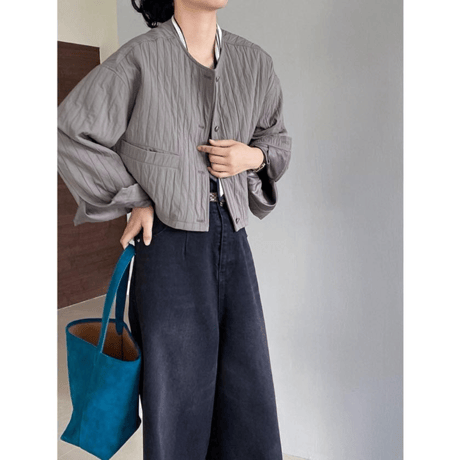 collarless casual short jacket　MA1150