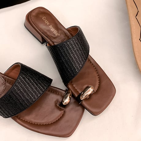 metal clip square toe sandal　MA1959