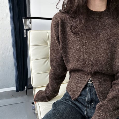 zip-hem knit pullover　MA1706