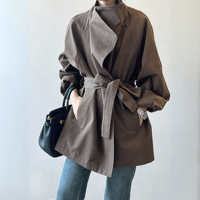 stand collar mid-length trench coat　MA1616