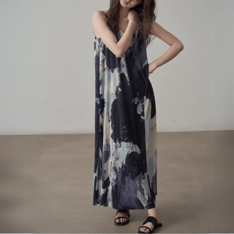 abstract print camisole onepiece　MA1429