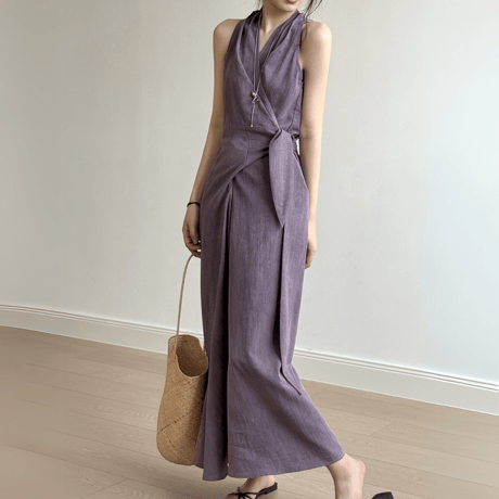 fluid drape vneck dress　MA1566