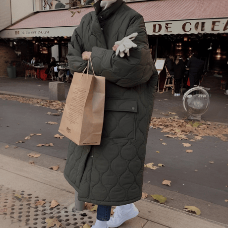 oversized quilted military coat　MA1350