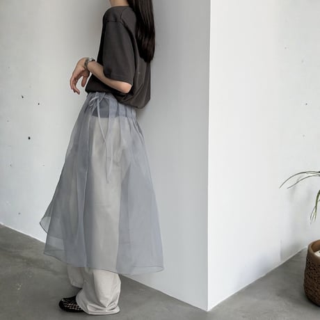 pleated waist tulle half skirt　MA1912
