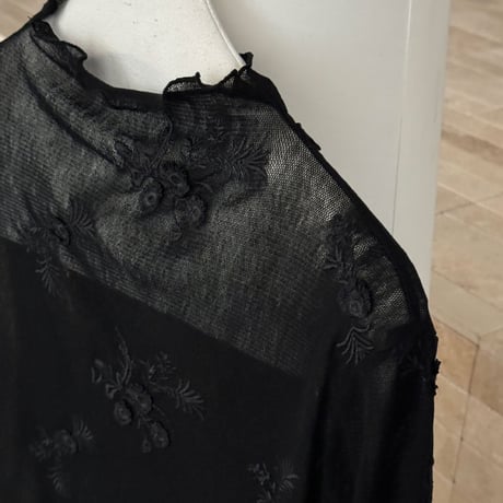 lace floral mesh base layer blouse　MA1868