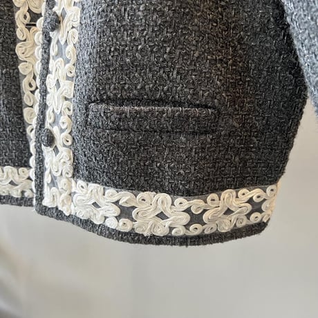 design lace collarless jacket　MA1145