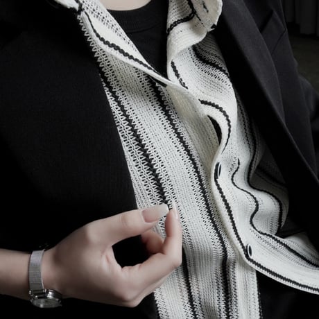 lace stripe loose shirt　MA1925
