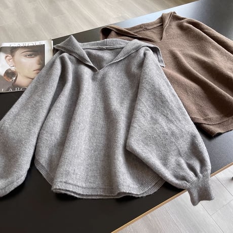 sailor collar knit pullover　MA1123