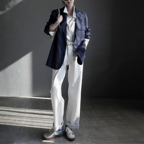 french lapel longline tailored jacket　MA1918