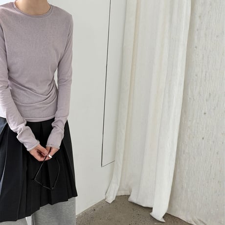 roll hem slim fit long sleeve tee　MA1867