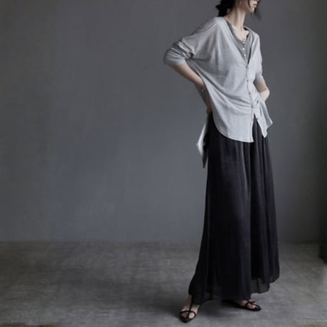 shiny chiffon wide pants　MA1941