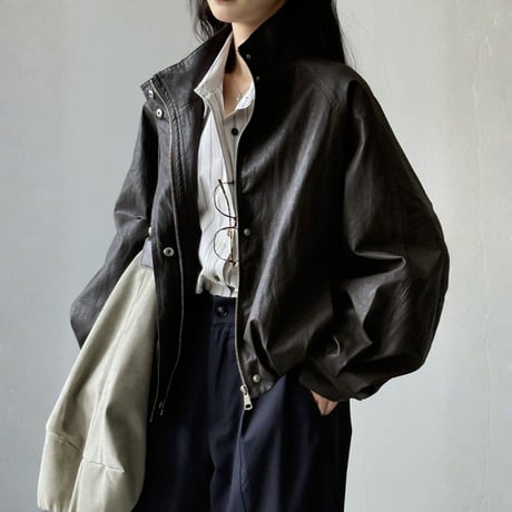 faux leather raglan jacket　MA1692
