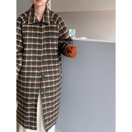 soutien collar check coat　MA1330
