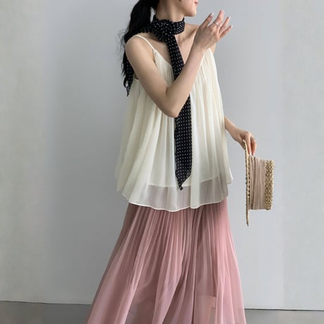 sheer gather camisole tops　MA1968