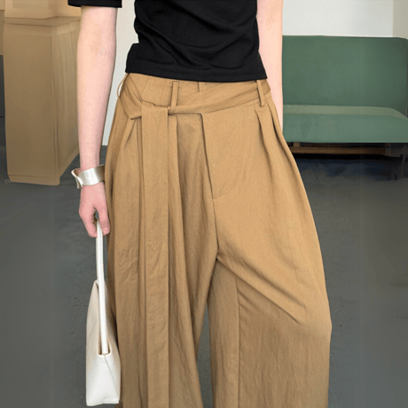belted volume line pants　MA1532