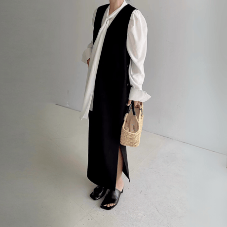 layered sleeveless long onepiece　MA1449