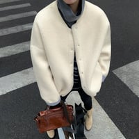 fleece collarless blouson　MA1295