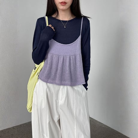 sheer inner knit cami set　MA1910