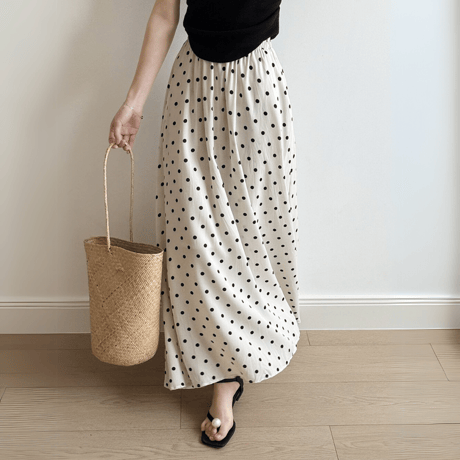 polka dot flare skirt　MA1545
