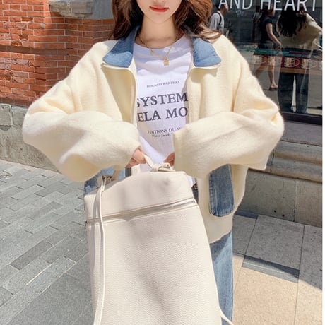 denim pocket knit jacket　MA1847