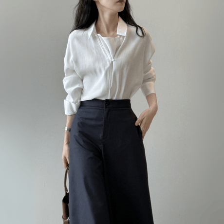 french drape pullover shirt　MA1594