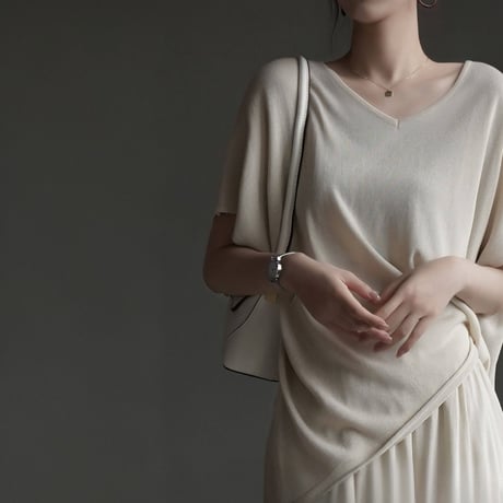 asymmetry layered knit setup　MA1944
