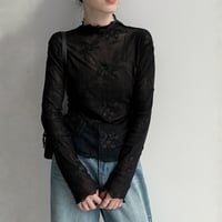 lace floral mesh base layer blouse　MA1868